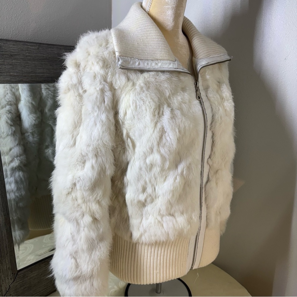 Wilsons Leather Maxima white Rabbit Fur Jacket ❤️ - Picture 4 of 16